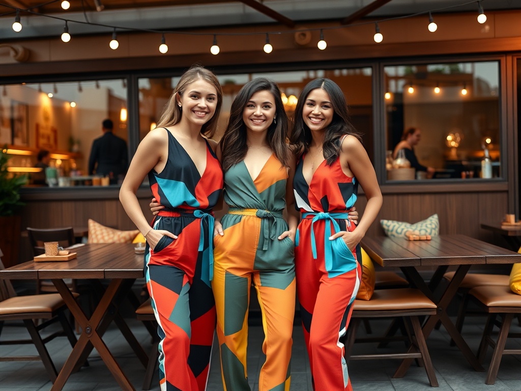 mcwebdesign.ro | Salopete cu imprimeu geometric colorat: vesel și modern